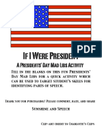 If I Were President: A Presidents' Day Mad Libs Activity