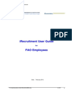 Irecruitment User Guide For Fao Employees