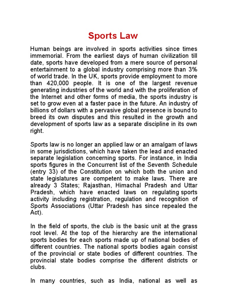 Sports Law PDF Sports Supreme Courts