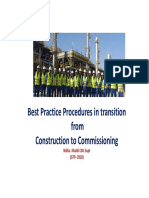 Presentation transition from construction to commissioning 