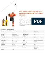 5 Ton Electric Chain Hoist 30 FT PWRF50H4-1SW