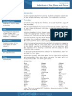 Adjectives of Size Shape and Colour