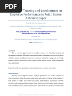 Impact of Training and Development On Employee Performance in Retail Sector: A Review Paper