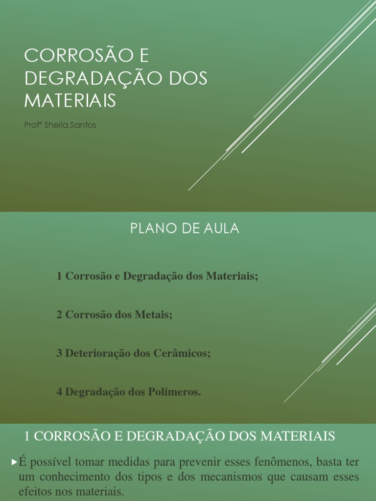 Corrosão e Degradação Dos Materiais | PDF | Corrosão | Polímeros