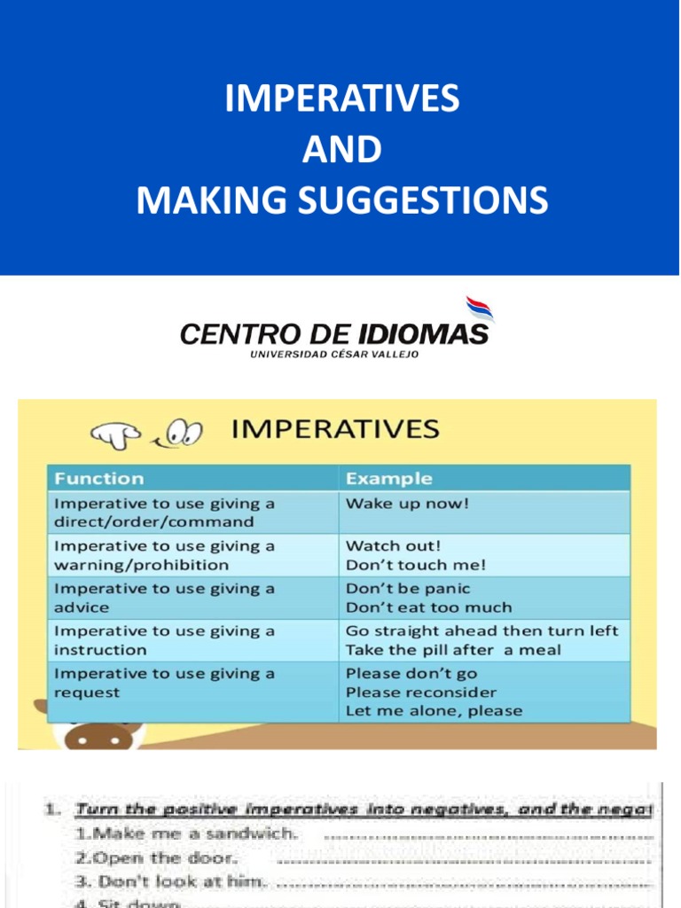 Imperatives AND Making Suggestions | PDF