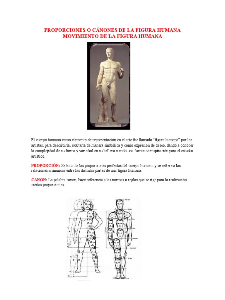 Proporciones de La Figura Humana | PDF