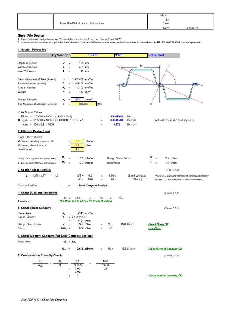 SheetPile Checking | PDF | Mechanics | Civil Engineering