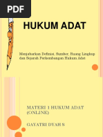 DEFINISI Hukum Adat Materi Online 1 Dan 2 PDF