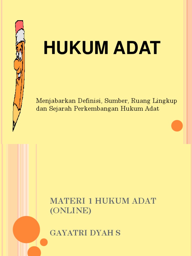 DEFINISI Hukum Adat Materi Online 1 Dan 2 PDF