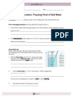 Freezing Point of Salt Water Lab Report