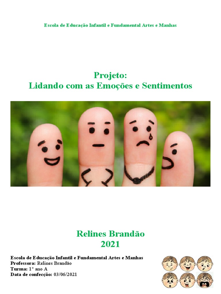 Projeto Emoções na Educação Infantil | PDF | Amizade | Emoções, image size:768x1024