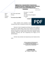 Surat Permintaan Data UMKM Untuk PERDAGKUM