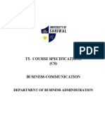 CSF of Business Communication