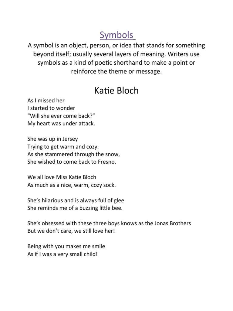 Symbols Poem To Katie 3 20 11 | PDF