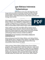Perkembangan Bahasa Indonesia Sejak Awal Terbentuknya