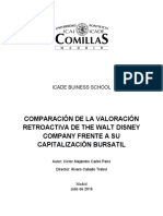 Análisis de la valoración retroactiva de The Walt Disney Company frente a su capitalización bursátil