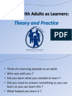 Working With Adults As Learners:: Theory and Practice