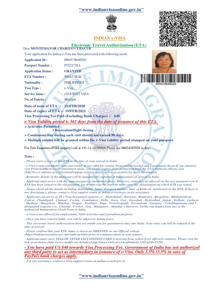 Electronic Travel Authorization (ETA) "WWW