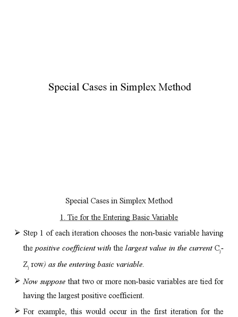 Special Cases in Simplex Method | PDF | Mathematics Of Computing ...