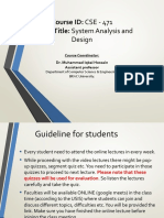 Course ID: CSE - 471 Course Title: System Analysis And: Design