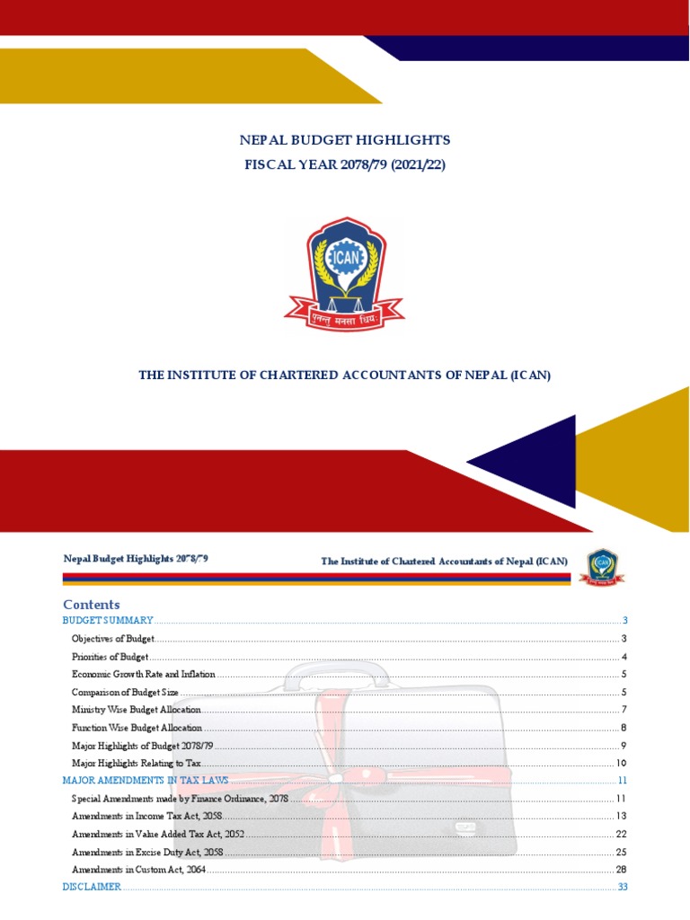 Nepal Budget Highlights 2078/79 | PDF | Excise | Taxation