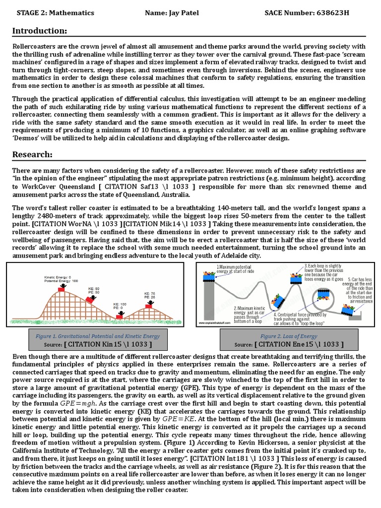 Roller Coaster Design with Math Functions | PDF | Trigonometric ...