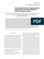 2013-A Waterborne Outbreak and Detection of Cryptosporidium Oocysts in Drinking Water of an Older High-Rise Apartment Complex in Seoul