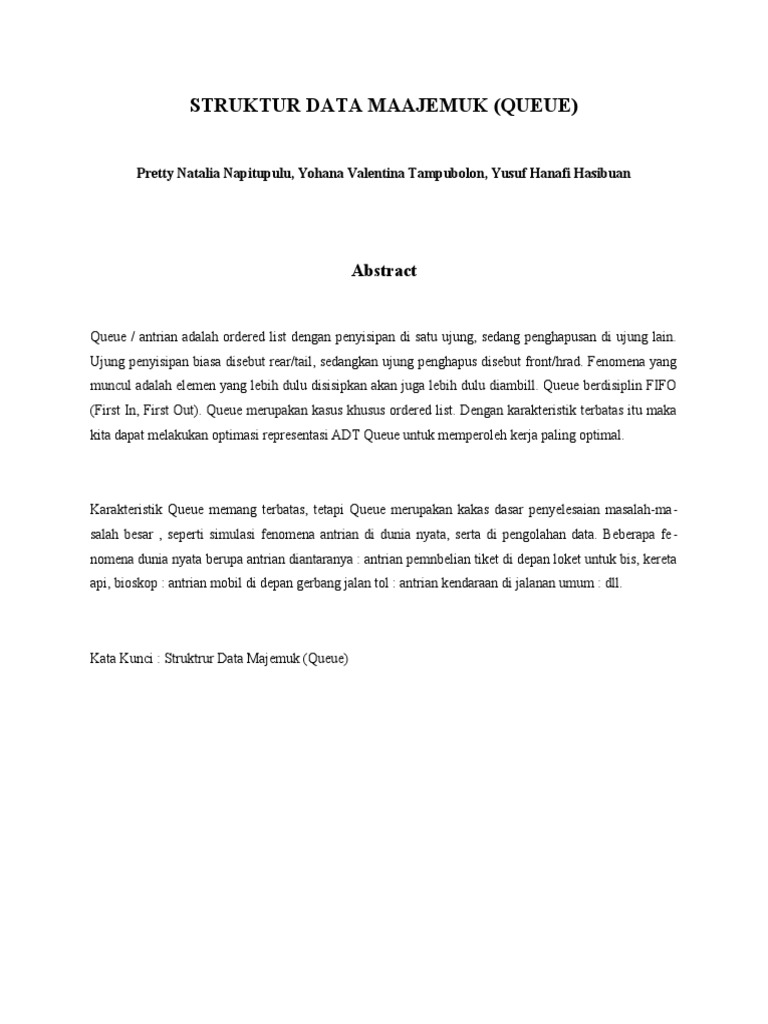 Struktur Data Queue: Konsep dan Implementasi | PDF | Komputer