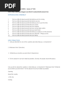OPIC SAMPLE QUESTIONS January 12th 2021 Net