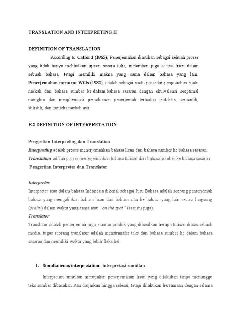 Materi Translation and Interpreting II | PDF
