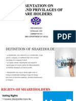 Presentation On Rights of Shareholders