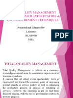 Total Quality Management and Customer Satisifcation & Its Measurement Techniques