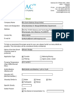 Pump Application Data Sheet