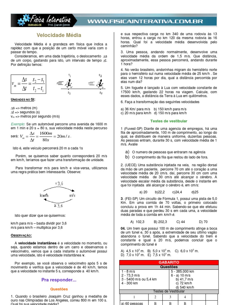 velocidade_media | Velocidade | Velocidade