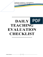 Daily Teaching Evaluation Checklist