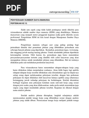 Pertemuan Ke 12 Penyediaan Sumber Daya Manusia Pdf
