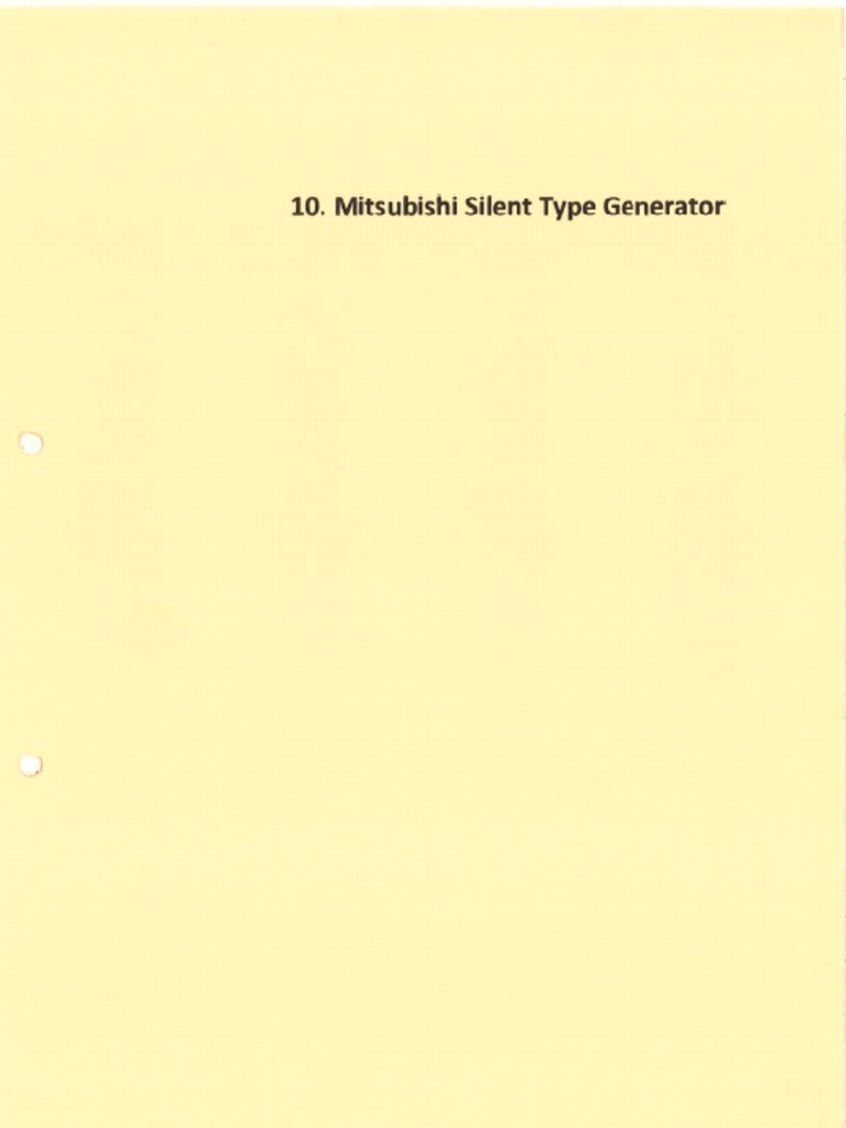 Manual Book Genset Mitsubishi | PDF