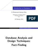 COMP102: Introduction To Databases, 8: DR Muhammad Sulaiman Khan