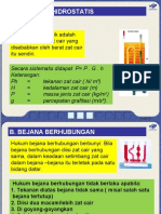 TEKANAN HIDROSTATIS DAN HUKUM FLUIDA