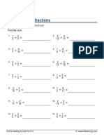 Grade 5 Adding Unlike Fractions A