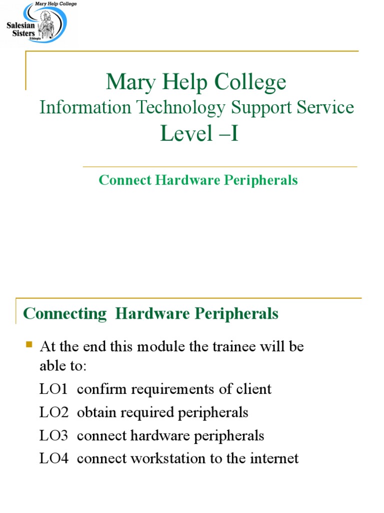 Connecting Hardware Peripherals Guide | PDF | Read Only Memory ...