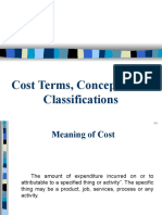 Cost Terms, Concepts, and Classifications