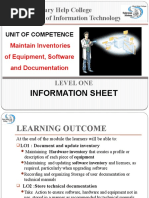 Maintain Inventory of Equipment, Software and Documentation