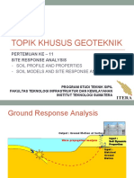 SI 4222 Topik Khusus Geoteknik: Pertemuan Ke - 11 Site Response Analysis