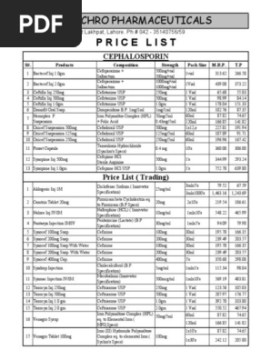 Price List