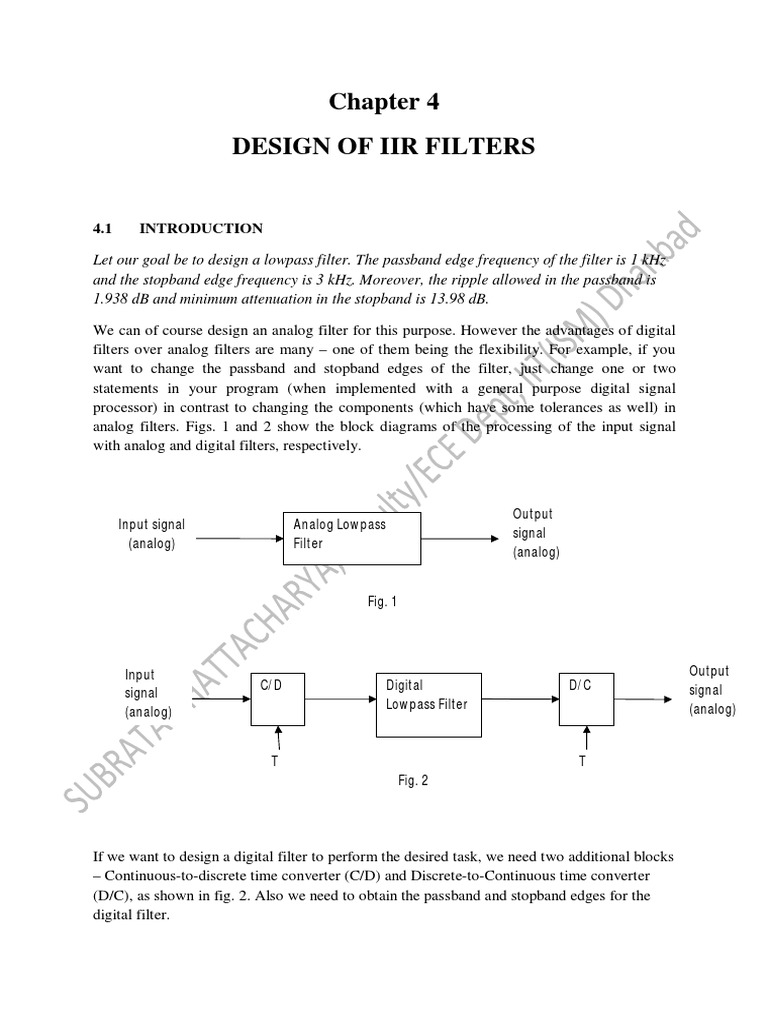 Design of Digital Filters IIR, Butterworth Filter PDF Sampling