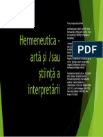 Hermeneutica - Artă Și Știință