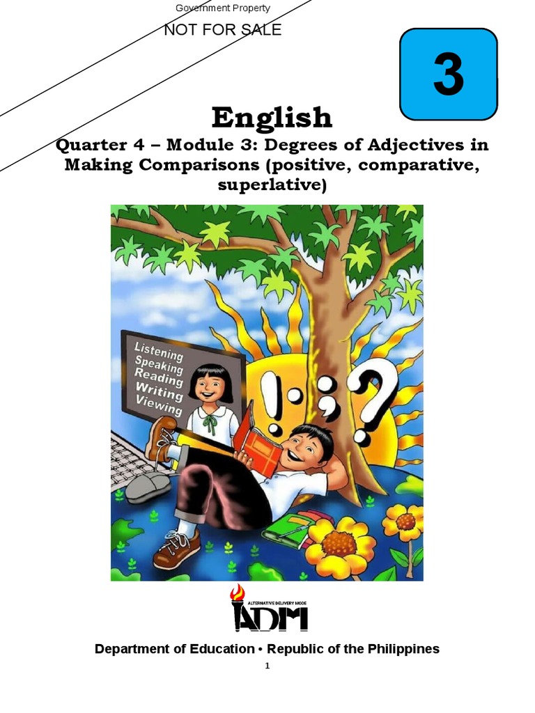 Eng3 Q4 Module 3 Degrees Of Adjective V4 Pdf Adjective