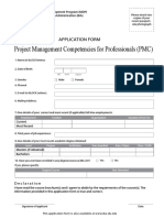 Project Management Competencies For Professionals (PMC) : Application Form