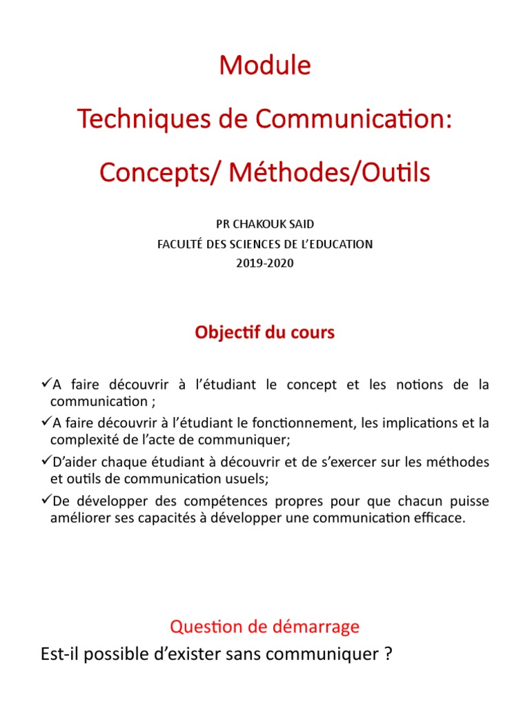 Techniques de Communication Essentielles | PDF | la communication | la ...